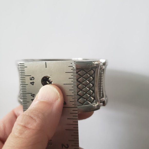 VTG Silver Cuff Bangle Bracelet - Picture 8 of 8